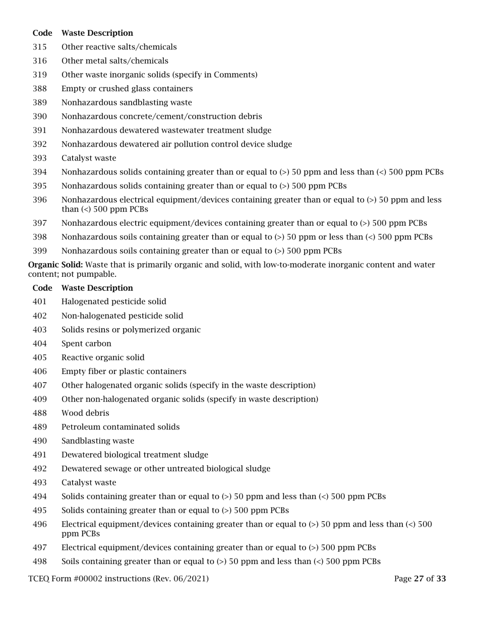 Instructions for Form TCEQ-00002 Notification for Hazardous or Industrial Waste Management - Texas, Page 27