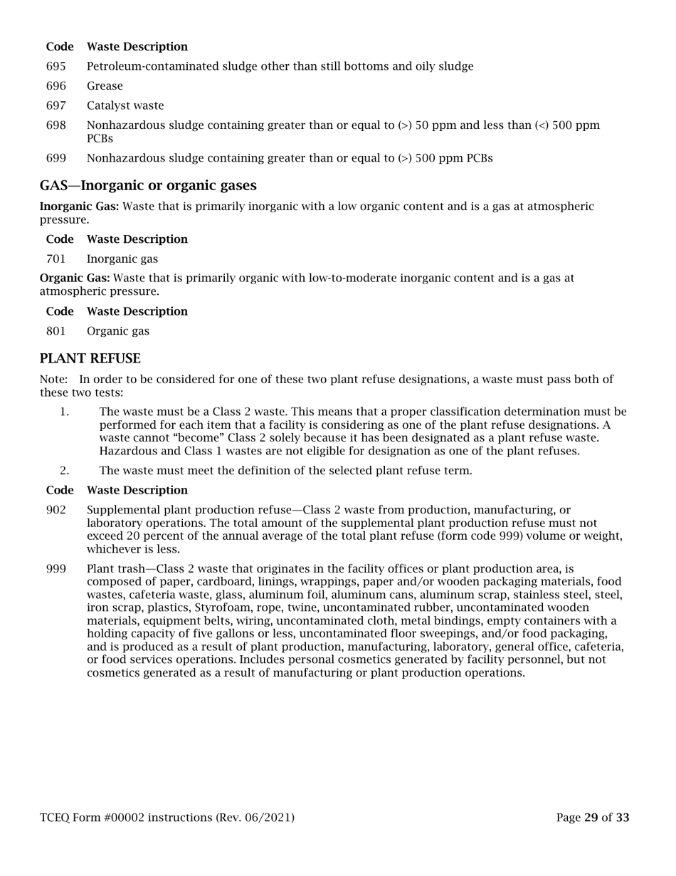 Instructions for Form TCEQ-00002 Notification for Hazardous or Industrial Waste Management - Texas, Page 29