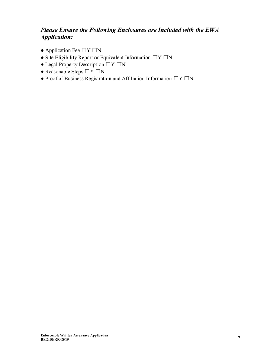 Enforceable Written Assurance Application - Bona Fide Prospective Purchaser - Utah, Page 7