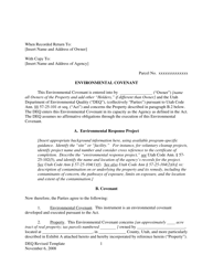 Document preview: Environmental Covenant Template - Utah