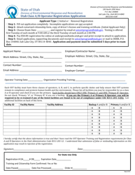 Utah Class a/B Operator Registration Application - Utah