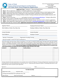 Document preview: Ust Utah Third-Party B Inspector Registration - Utah