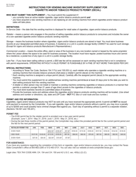 Form 69-119 Vending Machine Inventory Supplement for Cigarette and/or Tobacco Products Permit (Decal) - Texas, Page 2