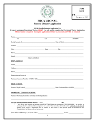 Provisional Funeral Director Application - Texas, Page 3