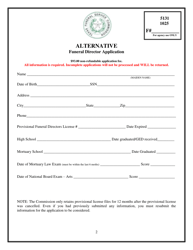 Alternative Funeral Director Application - Texas, Page 2