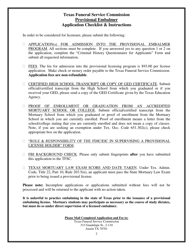 Provisional Embalmer Application - Texas, Page 2