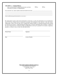 Inactive Individual License Renewal Application - Texas, Page 2