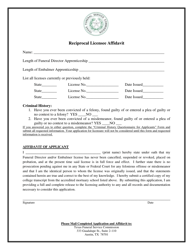 Reciprocal Funeral Director/Embalmer License Application - Texas, Page 3