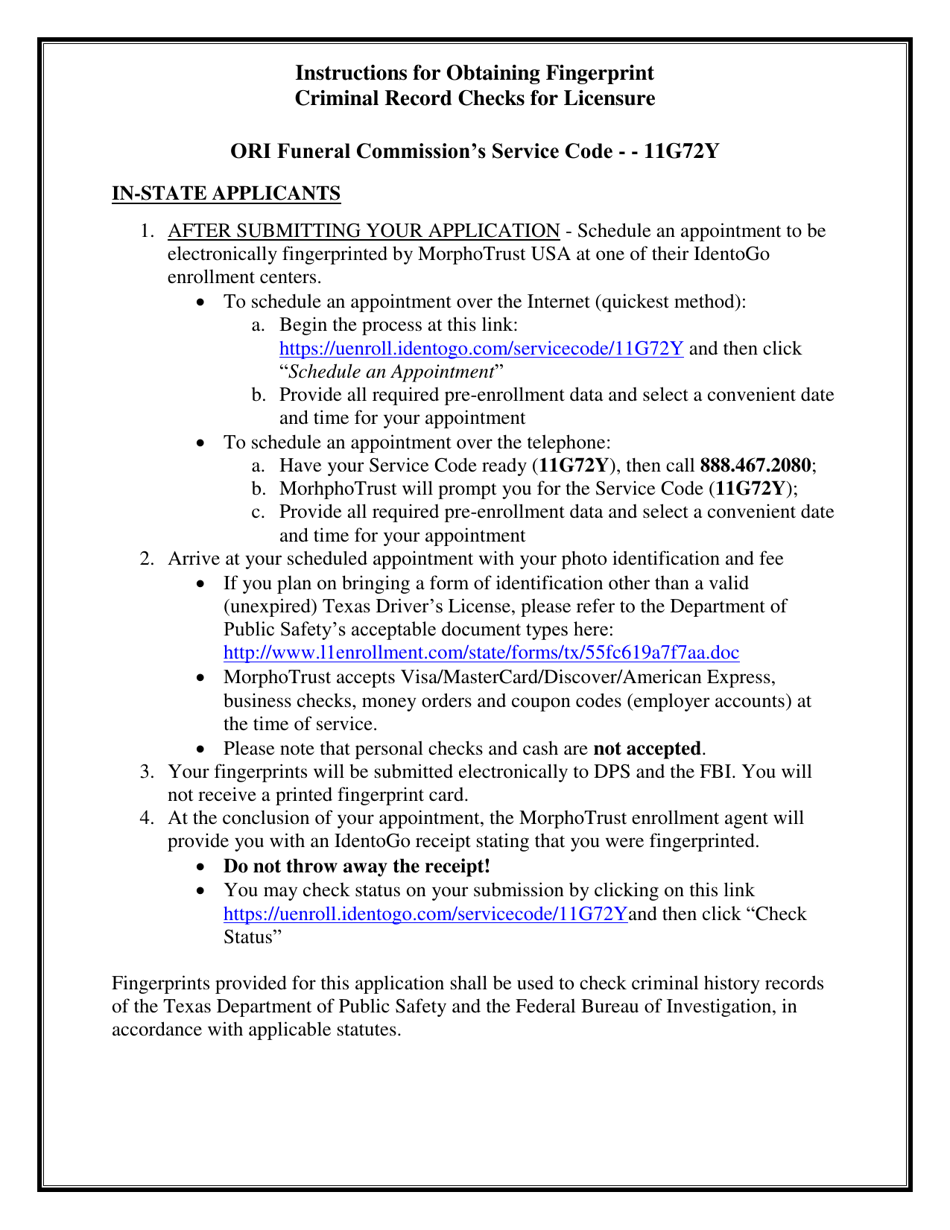 Reciprocal Funeral Director / Embalmer License Application - Texas, Page 5