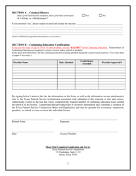 Active Individual License Renewal Application - Texas, Page 2
