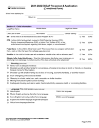 DCYF Form 05-006 Eceap Prescreen &amp; Application (Combined Form) - Washington
