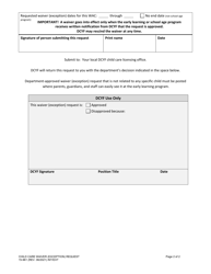 DCYF Form 15-961 Child Care Waiver Request - Washington, Page 2