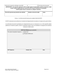 DCYF Formulario 15-961 Cuidado De Ninos Solicitud De Exencion - Washington (Spanish), Page 2