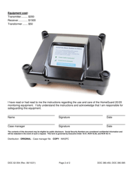 Form DOC02-354 Care and Use of Radio Frequency Equipment - Washington, Page 2