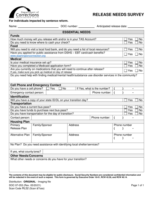 Form DOC07-053  Printable Pdf