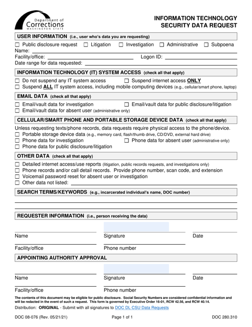 Form DOC08-076  Printable Pdf
