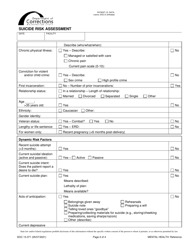 Form DOC13-371 Suicide Risk Assessment - Washington, Page 2