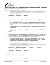 Form DOC13-593 Physical Incapacitation Screening for Extraordinary Medical Placement - Washington, Page 2