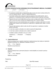 Form DOC13-593 Physical Incapacitation Screening for Extraordinary Medical Placement - Washington, Page 3