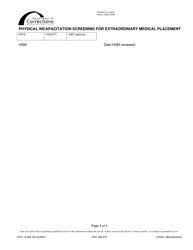 Form DOC13-593 Physical Incapacitation Screening for Extraordinary Medical Placement - Washington, Page 4