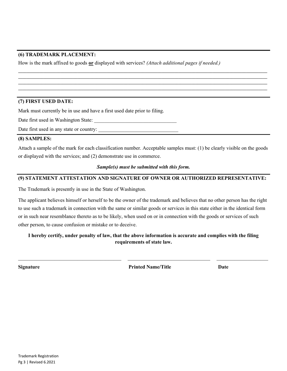 Trademark Registration - Washington, Page 5