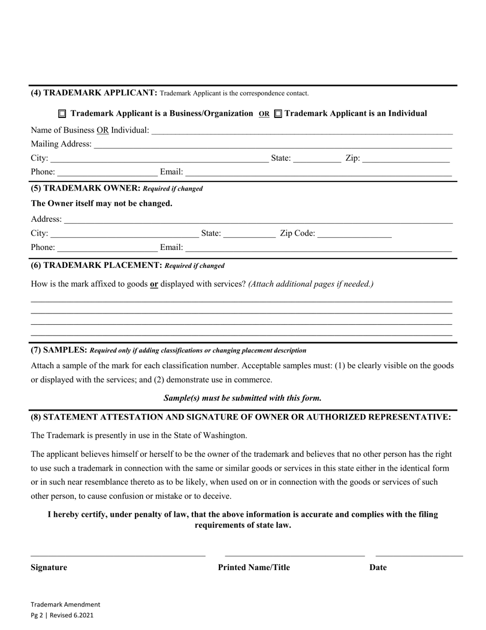 Trademark Amendment - Washington, Page 4