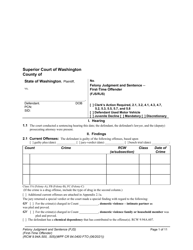 Form WPF CR84.0400 FTO Felony Judgment and Sentence - First-Time Offender - Washington