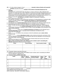 Form WPF CR84.0400 DOSA Felony Judgment and Sentence - Drug Offender Sentencing Alternative - Washington, Page 2