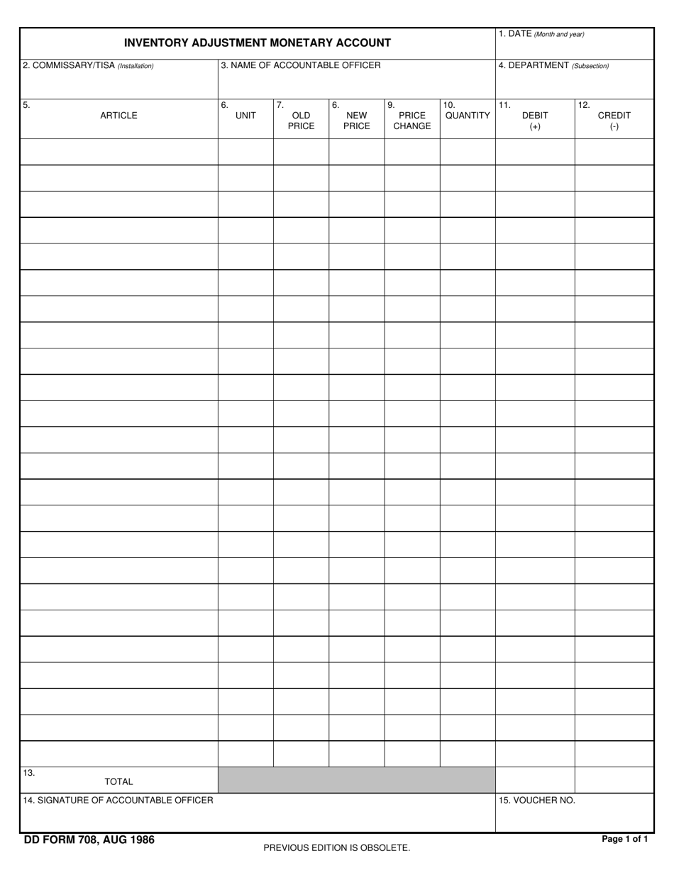 DD Form 708 - Fill Out, Sign Online and Download Fillable PDF ...