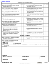 DD Form 2495 Official Mail Manager&#039;s Inspection Checklist, Page 2