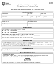 Form 3919 Trilingual Interpreter Performance Tests - Texas