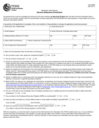 Form 5534 General Statement Enrollment - Texas