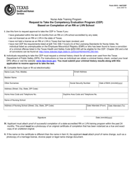 Document preview: Form 5512 - NATCEP Request to Take the Competency Evaluation Program (Cep) Based on Completion of an Rn or Lvn School - Texas