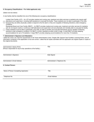 Form 3227 Special Care Facility License Application - Texas, Page 3