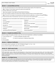 Form 3229 Application for a License to Operate a Multiple Location General or Special Hospital - Texas, Page 3