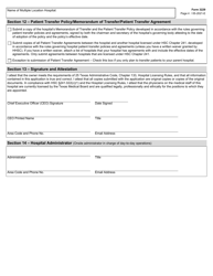 Form 3229 Application for a License to Operate a Multiple Location General or Special Hospital - Texas, Page 4