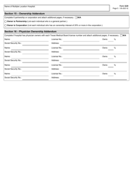 Form 3229 Application for a License to Operate a Multiple Location General or Special Hospital - Texas, Page 5