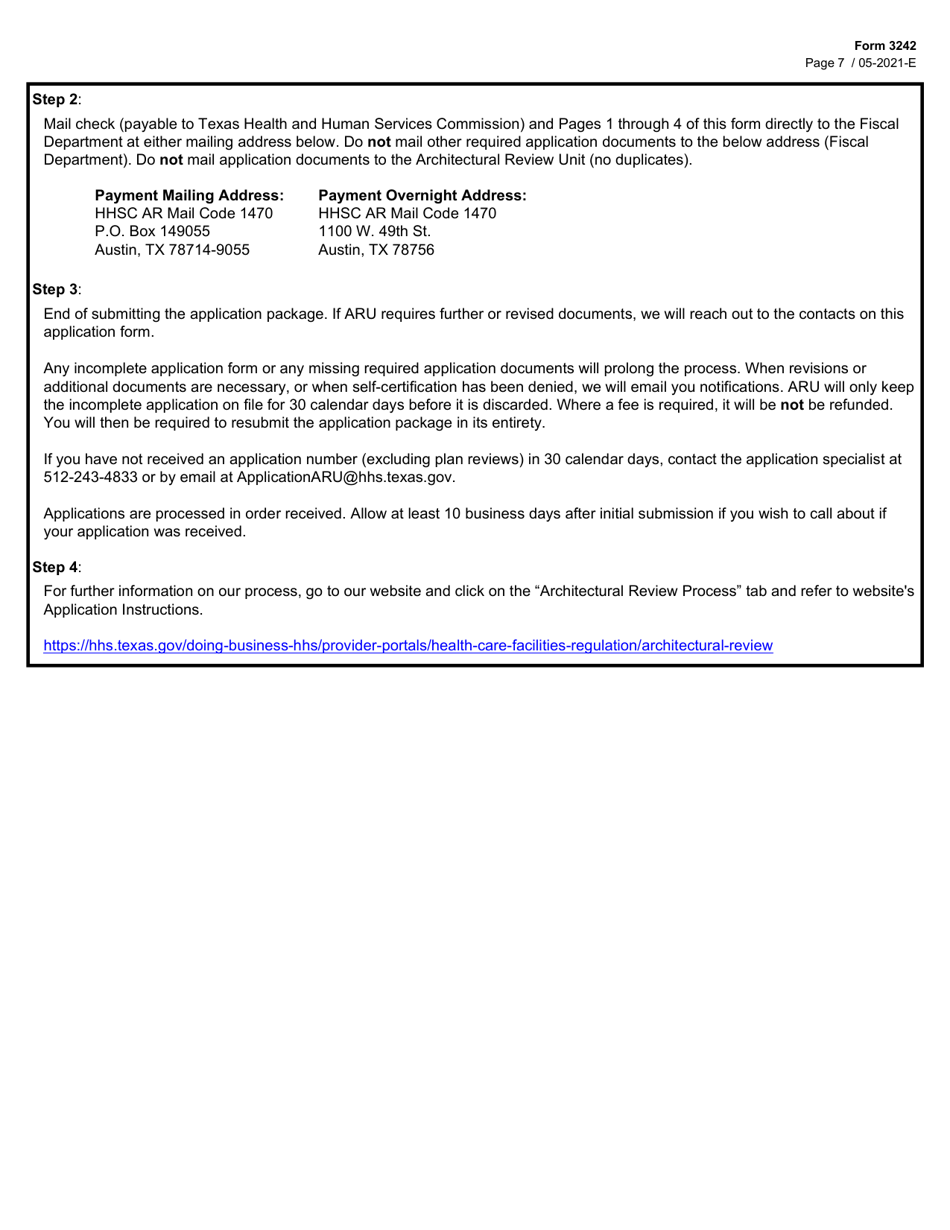 Form 3242 Architectural Review Unit Application - Texas, Page 7