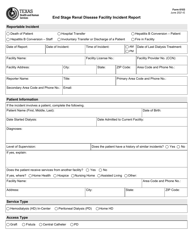 Document preview: Form 6103 End Stage Renal Disease Facility Incident Report - Texas
