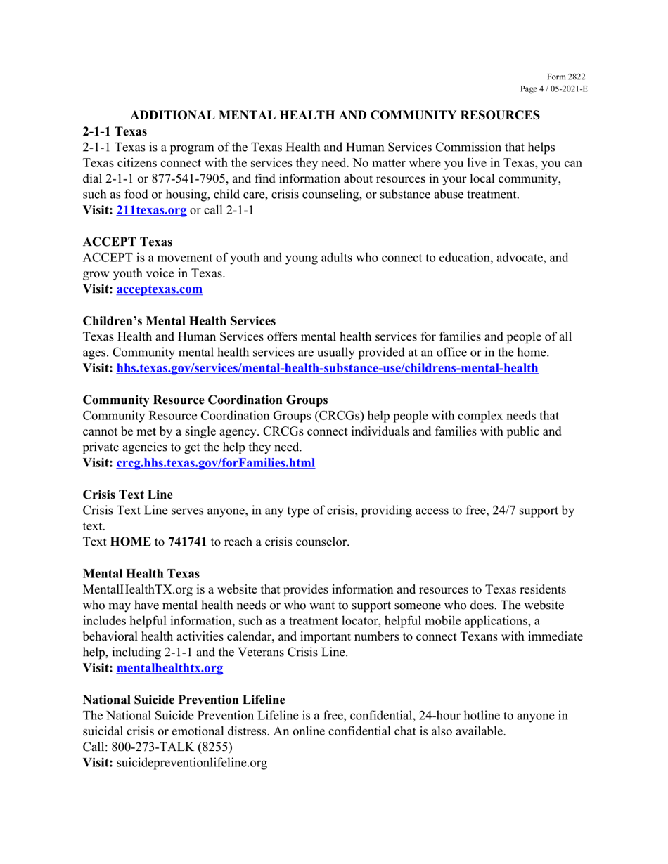 Form 2822 Notification of Change in Rtc Project Case Status - Texas, Page 4