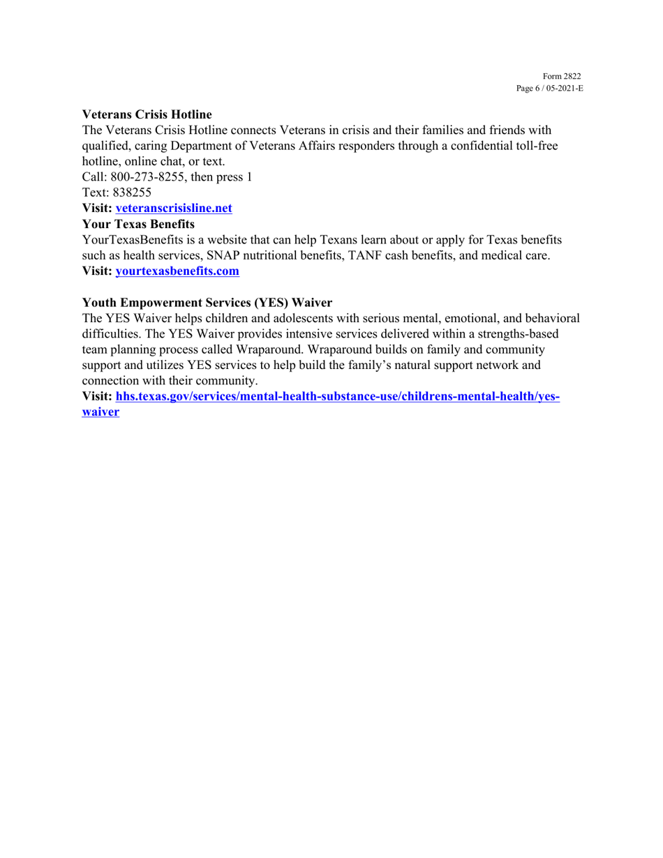 Form 2822 Notification of Change in Rtc Project Case Status - Texas, Page 6