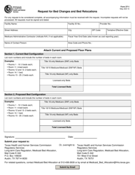 Document preview: Form 3711 Request for Bed Changes and Bed Relocations - Texas