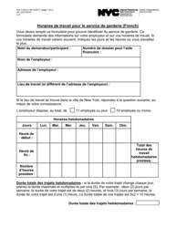 Form FIA-1100 &quot;Work Schedule for Child Care&quot; - New York City (French)