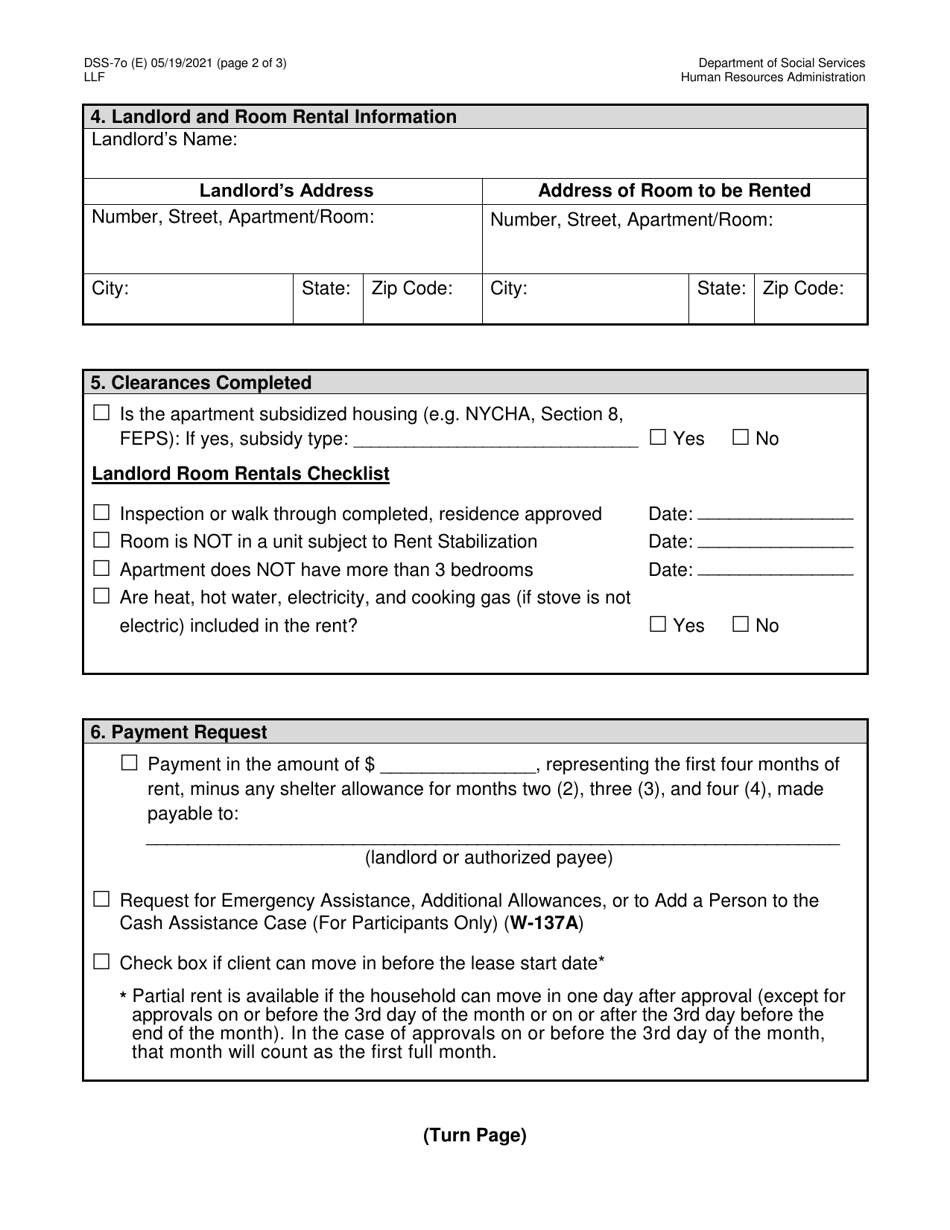 Form DSS7O Download Printable PDF or Fill Online Application for