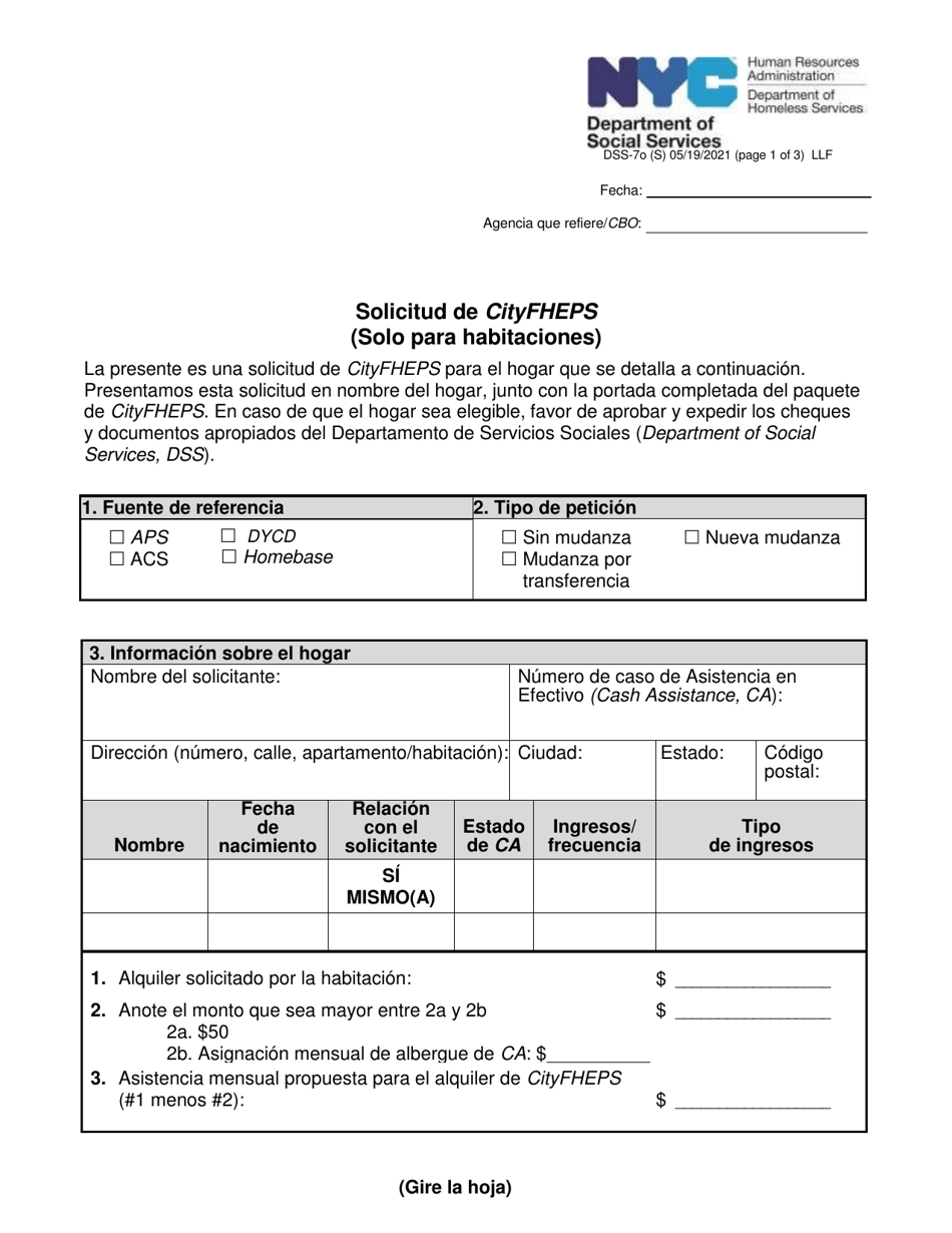 Formulario DSS7O Download Printable PDF or Fill Online Solicitud De