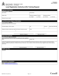 Form RCMP GRC5118 &quot;Local Registration Authority (LRA) Training Request&quot; - Canada