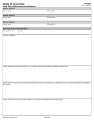 Form RCMP GRC3919 Notice of Occurrence Work Place Harassment and Violence - Canada, Page 5
