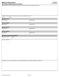 Form RCMP GRC3919 Notice of Occurrence Work Place Harassment and Violence - Canada, Page 7