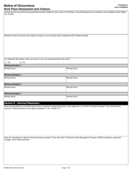 Form RCMP GRC3919 Notice of Occurrence Work Place Harassment and Violence - Canada, Page 8