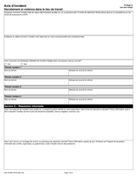 Forme RCMP GRC3919 Avis D&#039;incident - Harcelement Et Violence Dans Le Lieu De Travail - Canada (French), Page 8